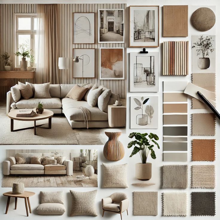 interior design moodboard for sustainable living aesthetics
