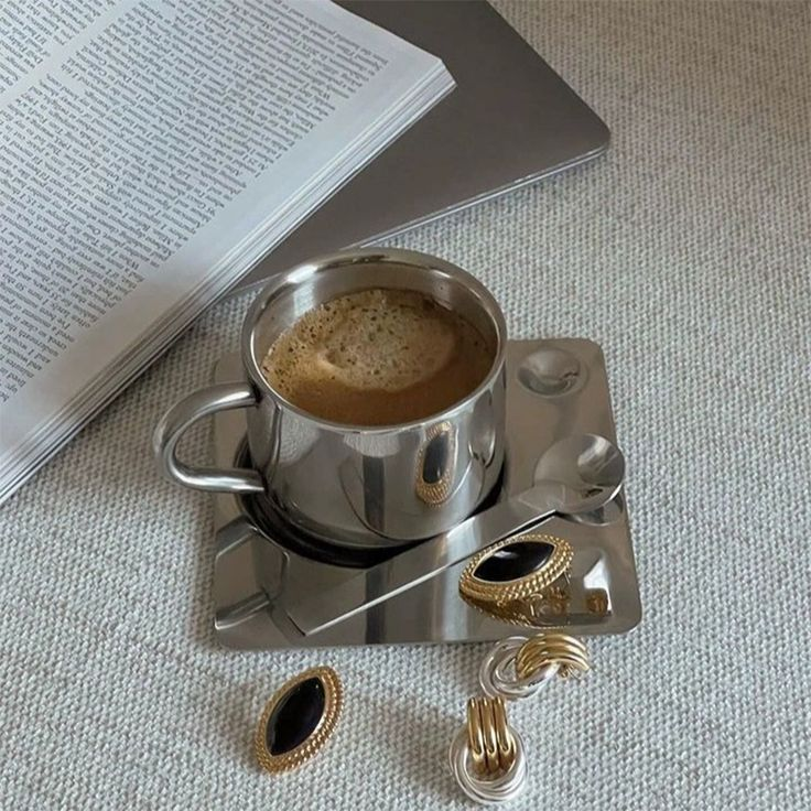 morning coffee ritual using stainless mug set